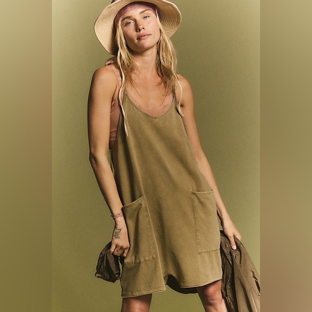 Free People Hot Shot Romper S Tobacco (sold out in stores)